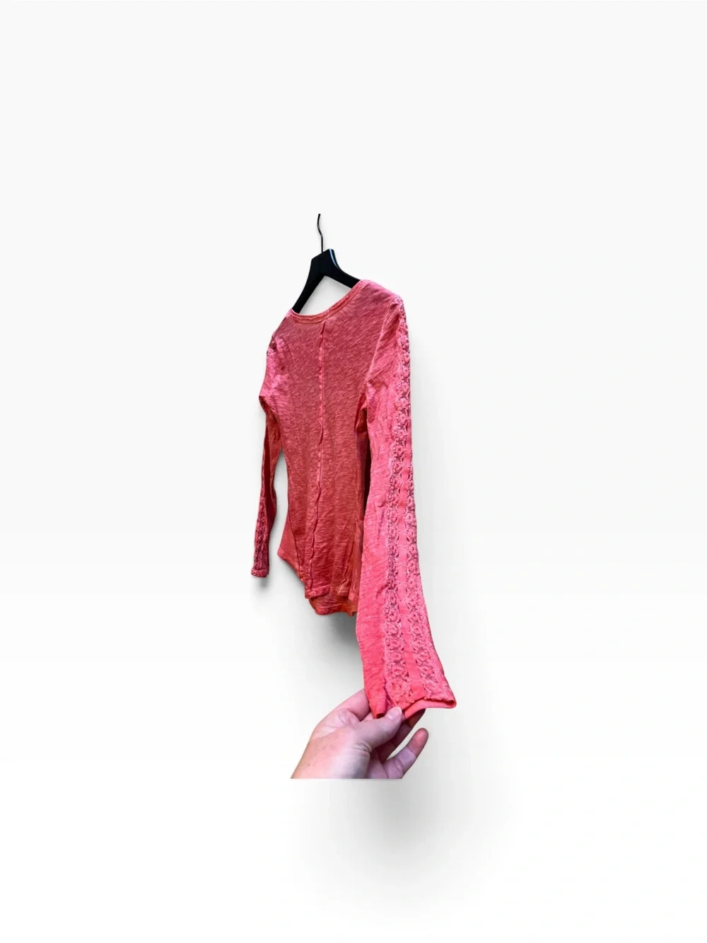 Free People Coral Shell Stiched Henley size small